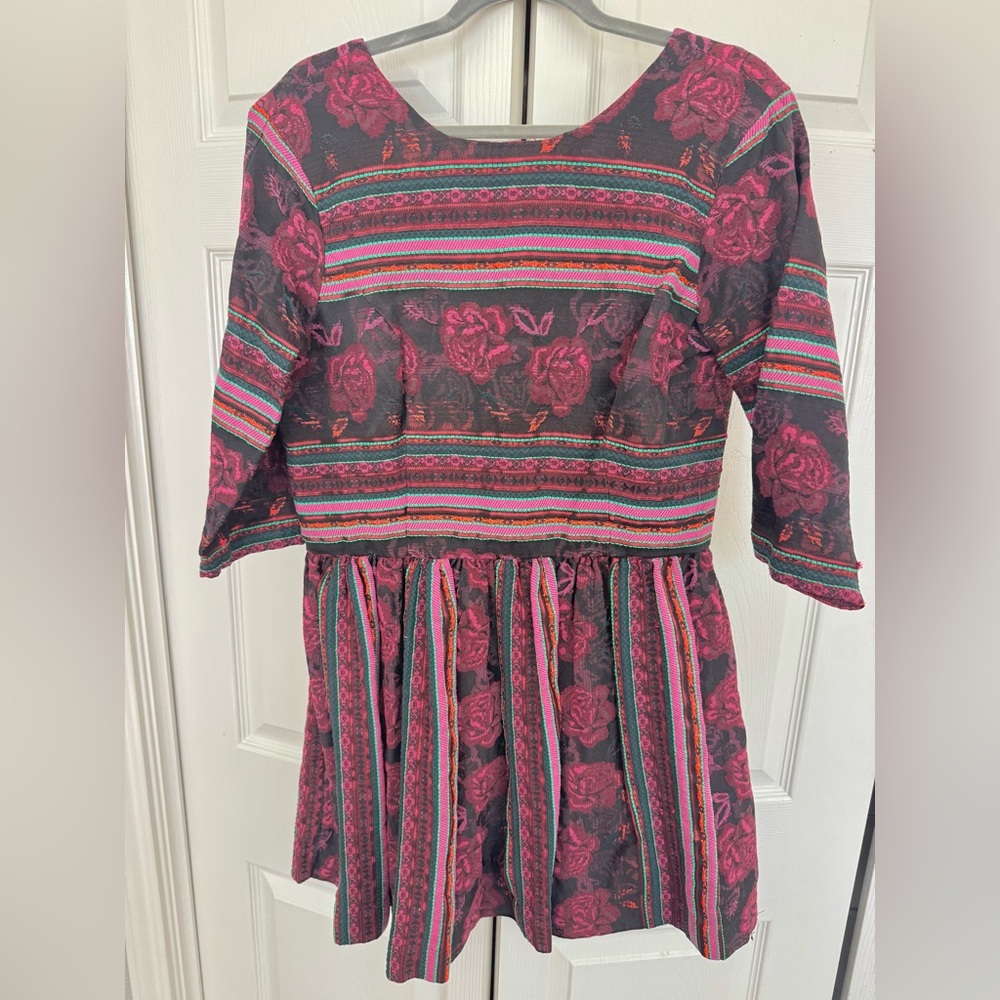 ASOS size 12 maroon jacquard dress EUC